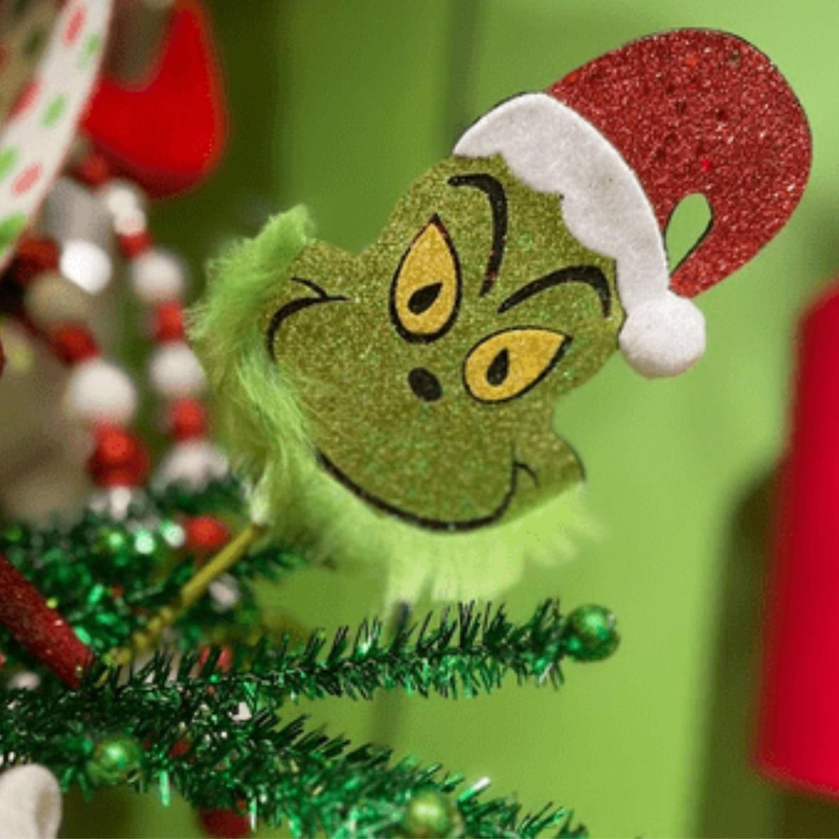 33" Glitter Green Elf Spray