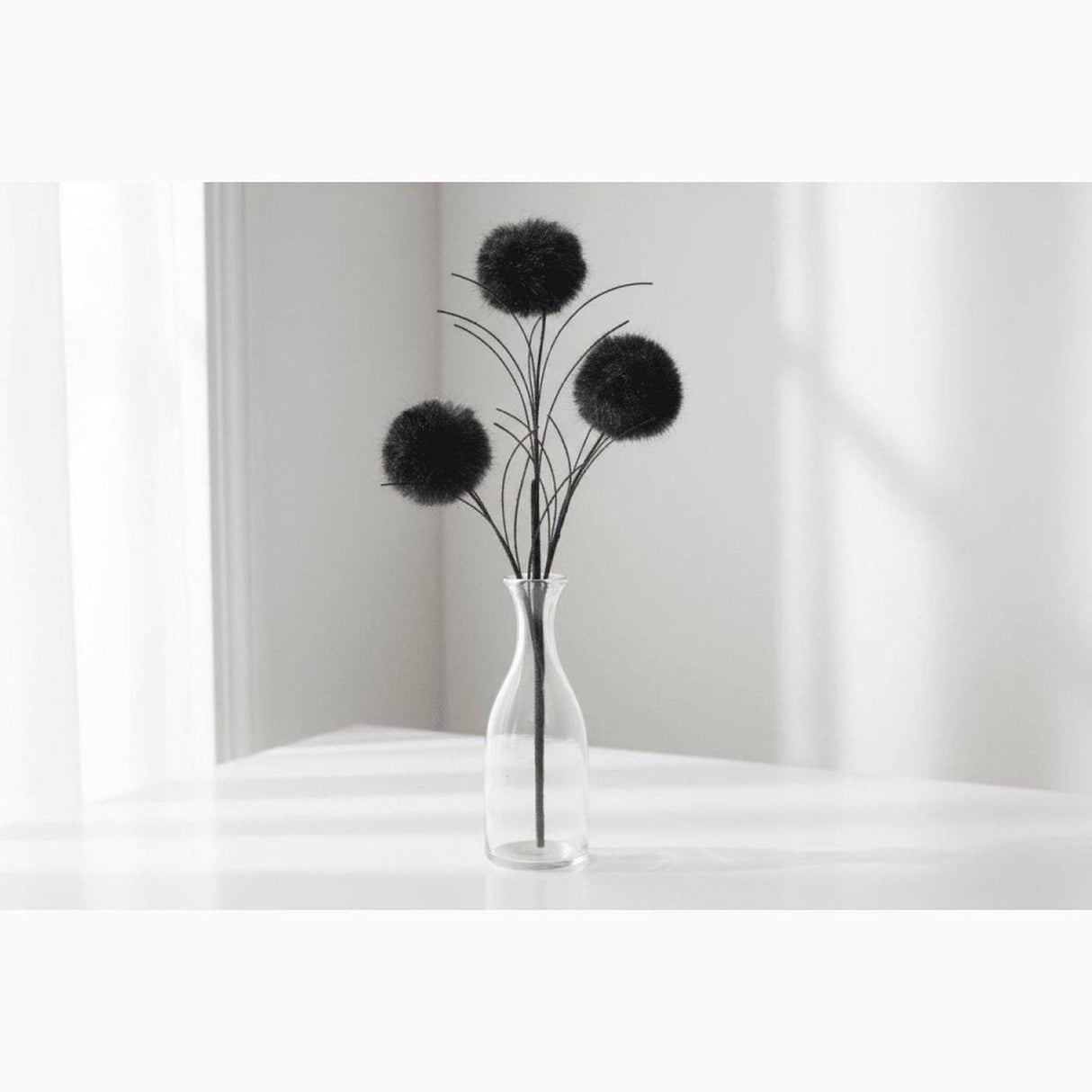 35" Glitter Pom Pom Spray: Black