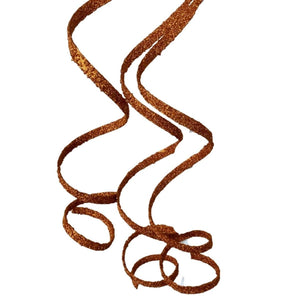 39" Glitter Loop Ribbon Spray: Orange