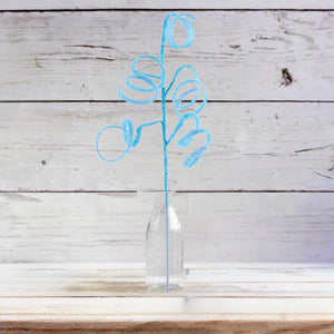 39" Iridescent Curly Hanging Spray: Soft Blue
