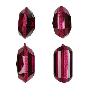 4-5" Acrylic Jewel Assortment Ornament: Burgundy (Set 4)