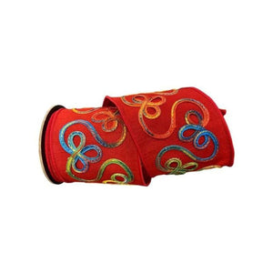 4" Candy Loop Ribbon: Red (10 Yards)