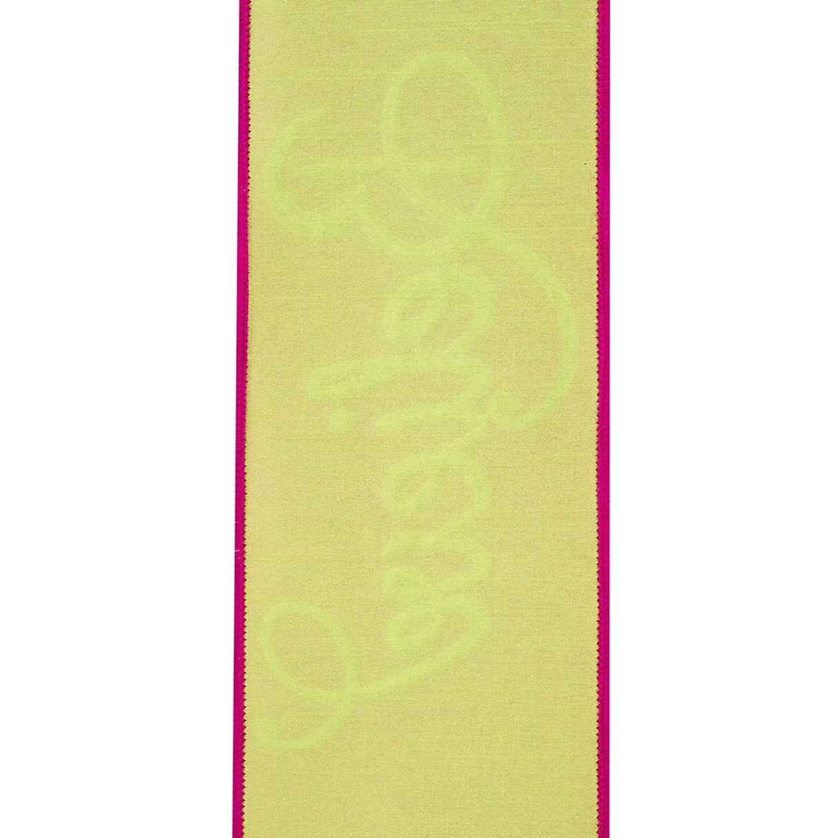 4" Embroidery Believe Ribbon: Hot Pink/Lime Green (5 Yards)
