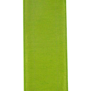 4" Glitter Edge Dupioni Ribbon: Lime/Pink (5 Yards)