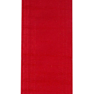 4" Glitter Edge Dupioni Ribbon: Red/Green (5 Yards)