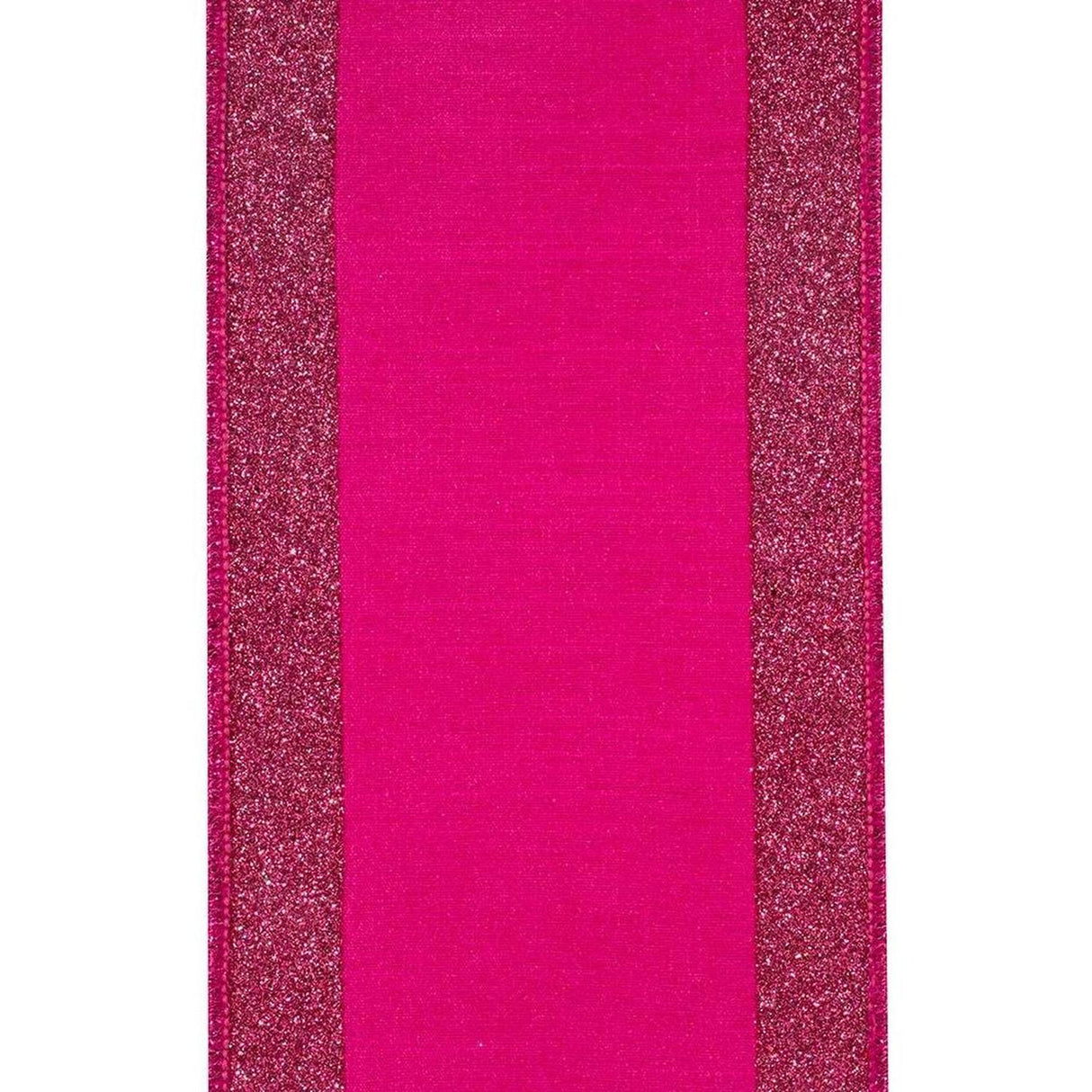 4" Glitter Stripe Dupioni Ribbon: Fuchsia (5 Yards)