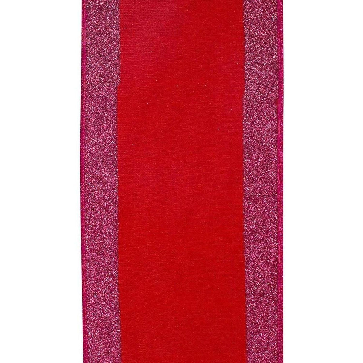 4" Glitter Stripe Dupioni Ribbon: Red/Fuchsia (5 Yards)