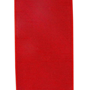4 in Plaid Dupioni Classic Ribbon: Red (5 Yards)