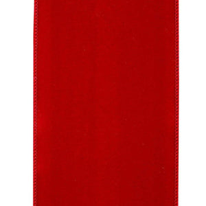 4 inch Value Velvet Ribbon: Scarlet Red (10 Yards)