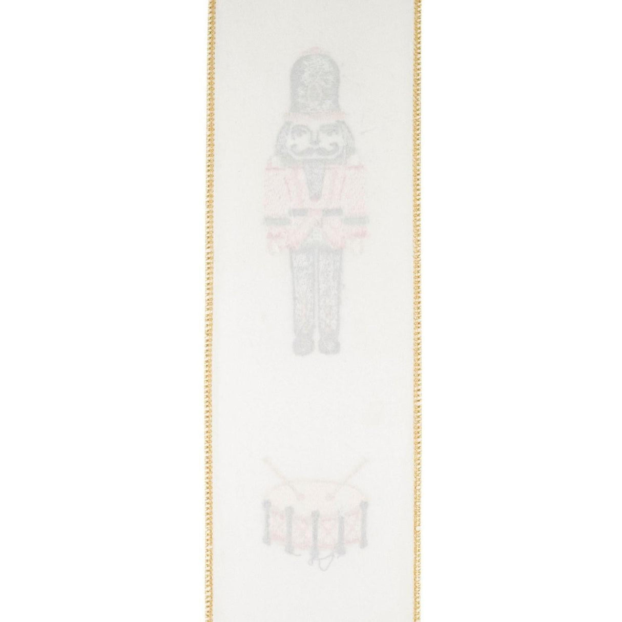 4" Nutcracker Drum Ribbon: White (5 Yards)
