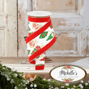 4" Ornaments Velvet Edge Ribbon: White (10 Yards)