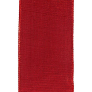 4" Pleated Metallic Lux Ribbon: Red (10 Yards)