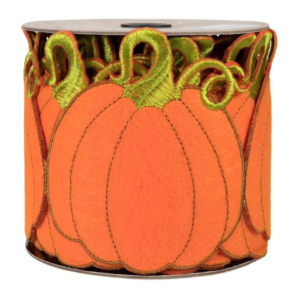 4" Pumpkin Garland Ribbon: Orange (5 Yards)