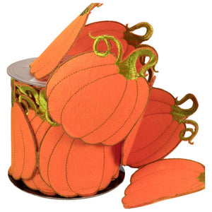 4" Pumpkin Garland Ribbon: Orange (5 Yards)