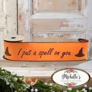 4" Put a Spell On You Felt Ribbon: Orange (5 Yards)