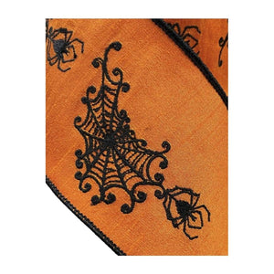 4" Spider Web Ribbon: Orange (10 Yards)