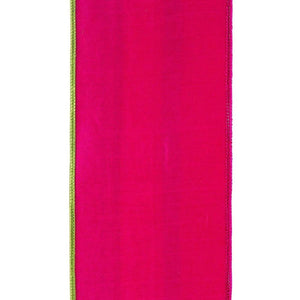 4" Stripe Trimming Overlay Ribbon: Lime/Pink (5 Yards)