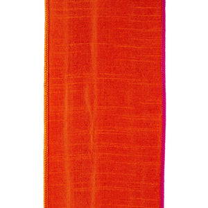 4" Stripe Trimming Overlay Ribbon: Orange/Fuchsia (5 Yards)