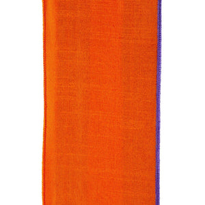 4" Stripe Trimming Overlay Ribbon: Orange/Purple (5 Yards)