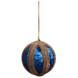 4" Velvet Jeweled Ball Ornament