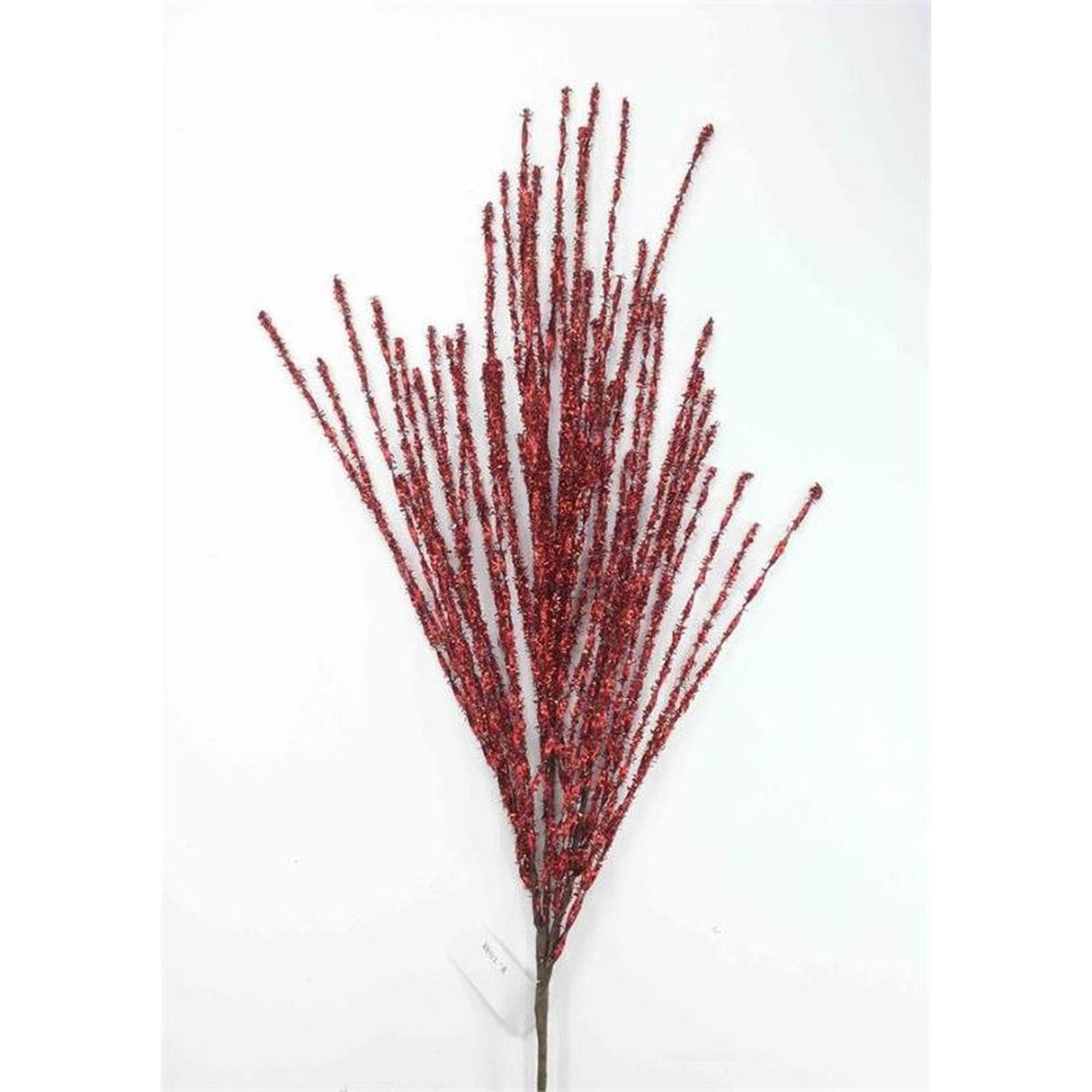 41" Tinsel Grass Spray: Red