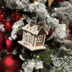 4.25" Lighted Gingerbread House Ornament (Set of 3)