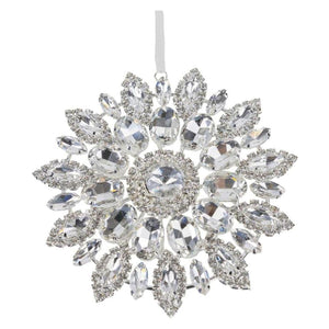4.25in Hanging Faux Jewel Ornament: Clear