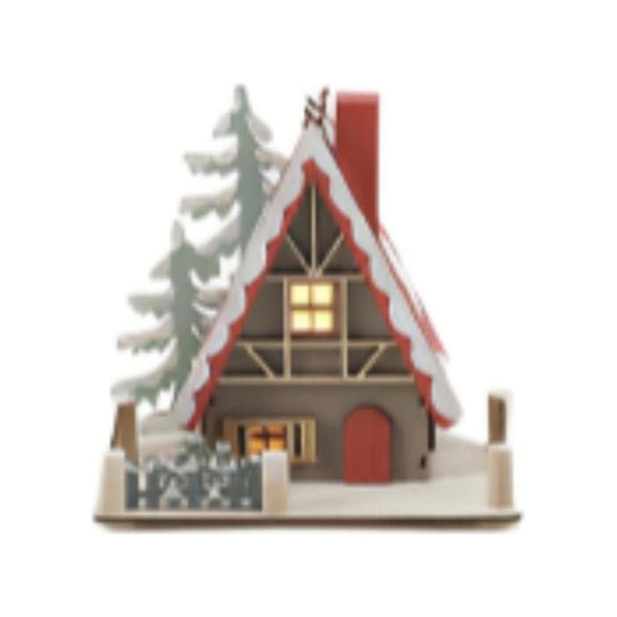 4.5" Ski Lodge Lighted Display