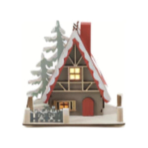 4.5" Ski Lodge Lighted Display