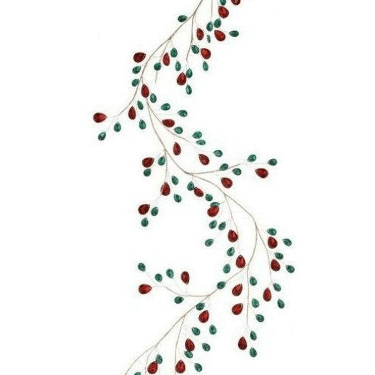 48" Metal Jewel Garland: Red/Green