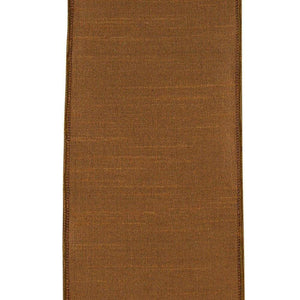 4in Diagonal Glitter Stripe Ribbon: Brown (5 Yards)