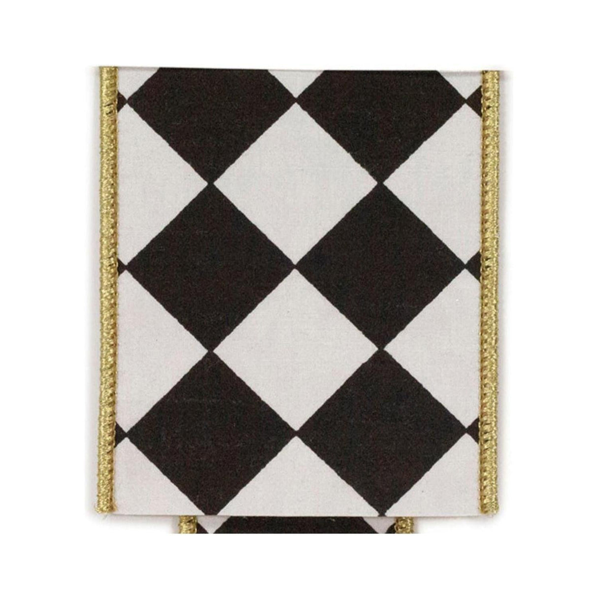 4in Grand Diamond Deluxe Ribbon: Black/White (10 Yards)
