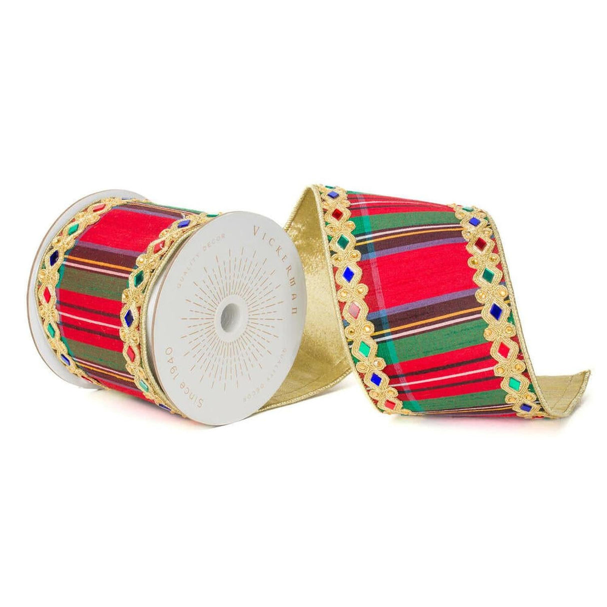 4inch Multicolor Traditional Plaid Ribbon (10 Yards)