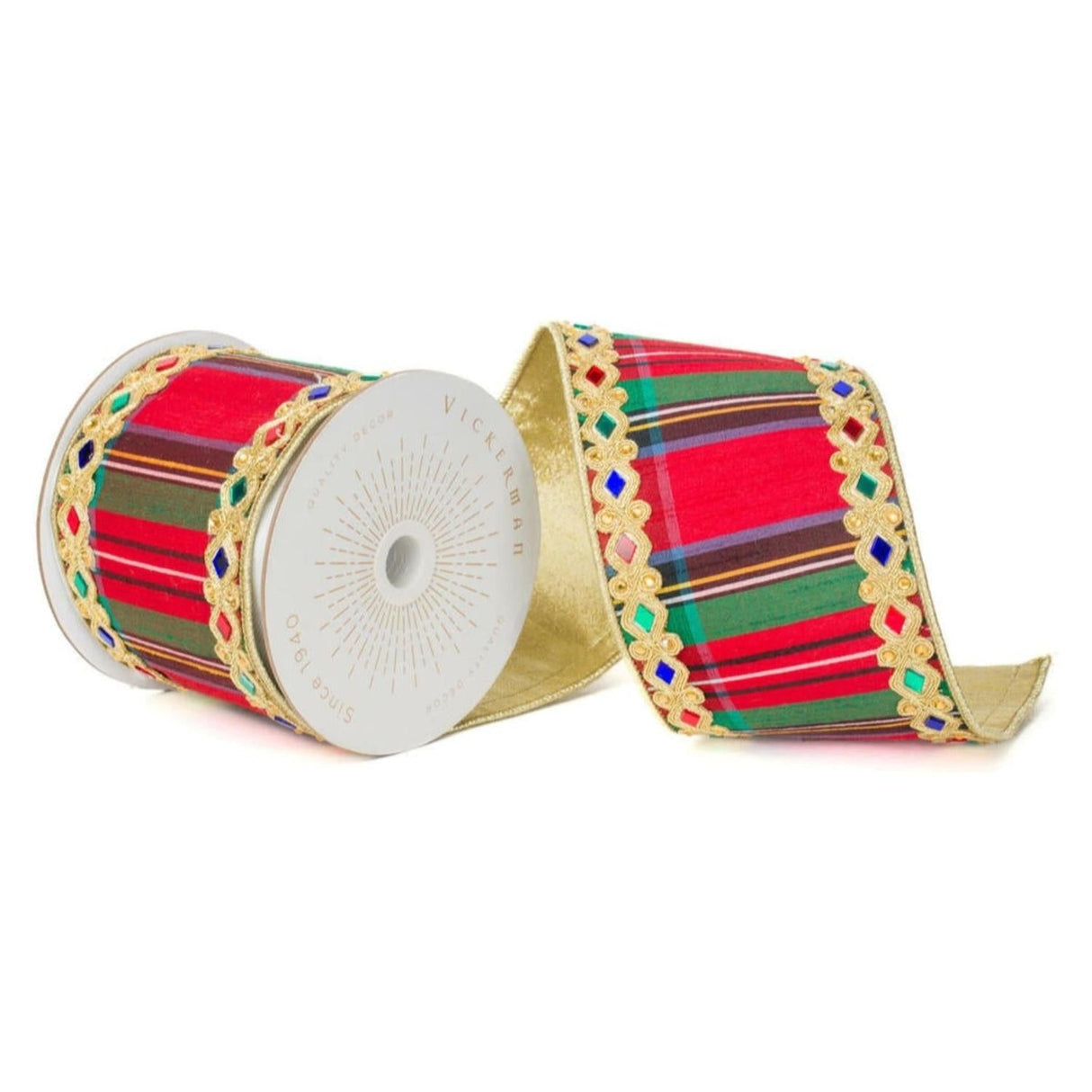 4inch Multicolor Traditional Plaid Ribbon (10 Yards)