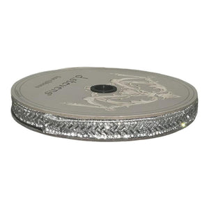 .5" Silver Bead Chevron Ribbon