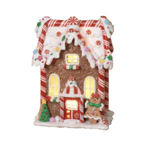 5.5" Battery Operated Claydough Gingerbread House