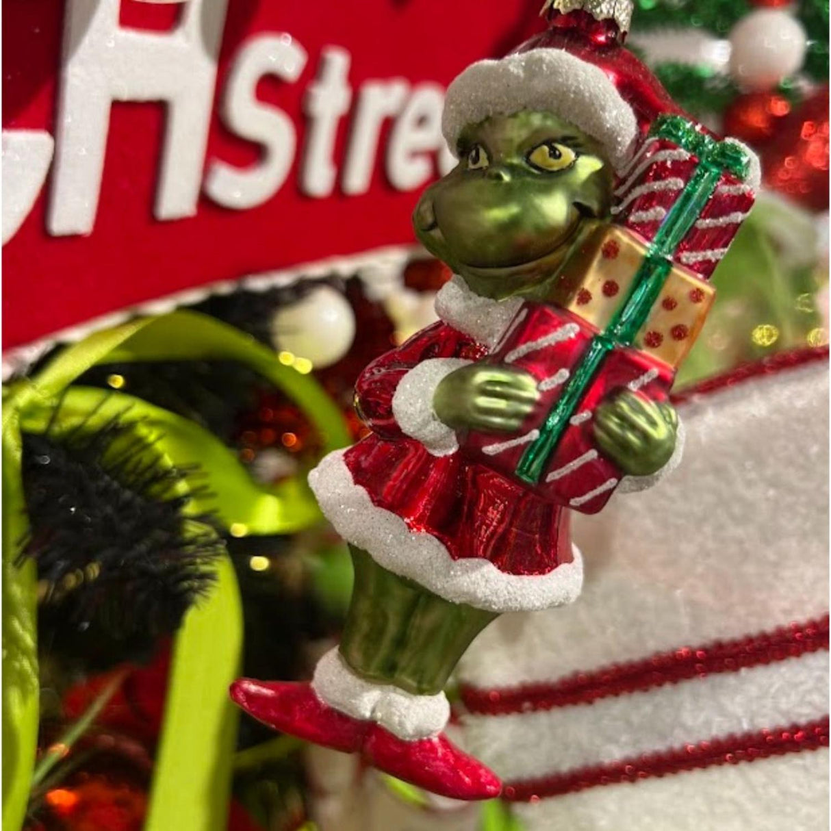 5.75" Glass Green Elf Ornament
