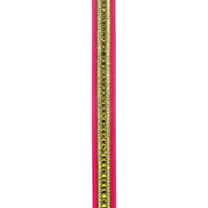 5/8" Sequin Trimmed Dupioni Ribbon: Lime/Pink (5 Yards)