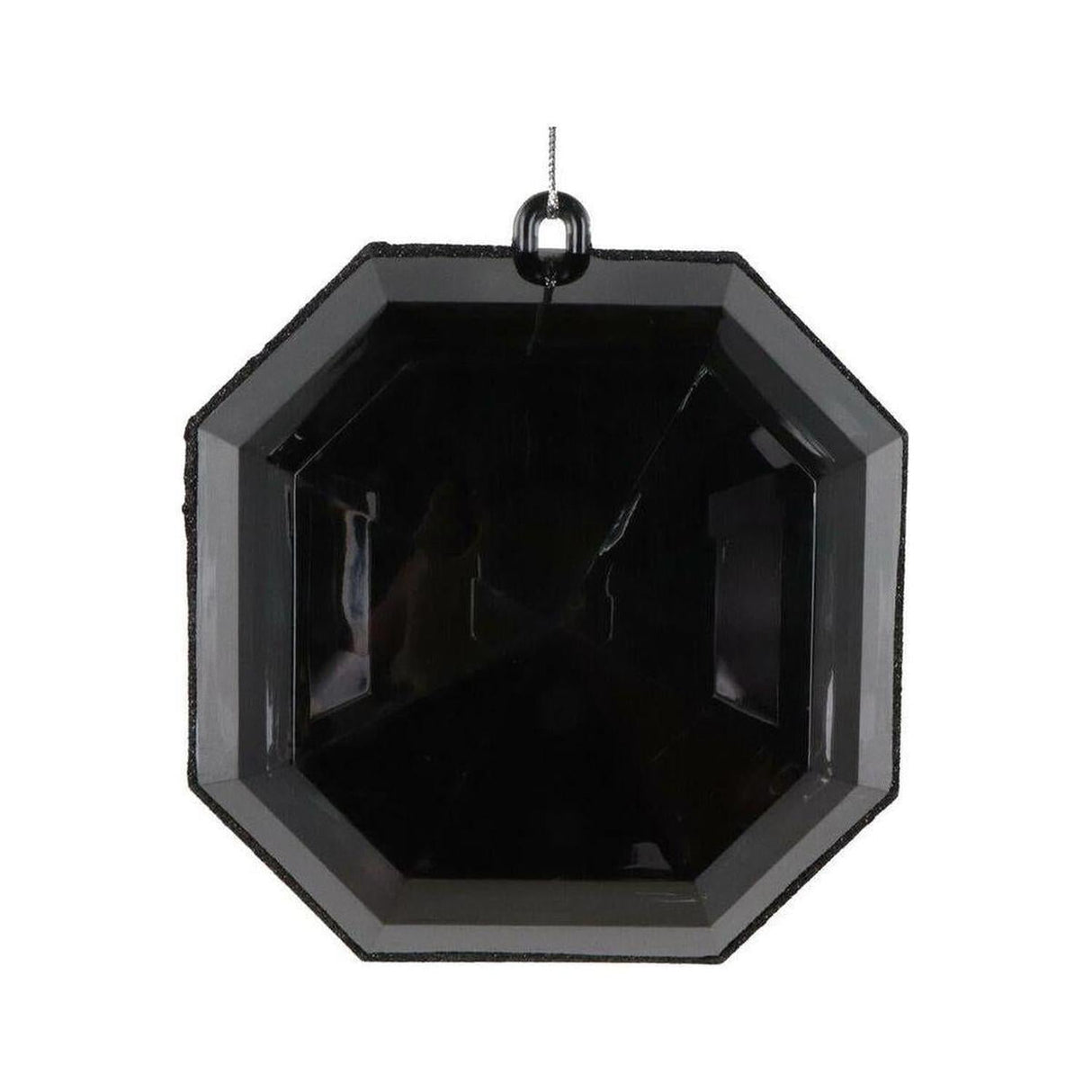6" Acrylic Square Jewel Ornament: Black (Set of 2)