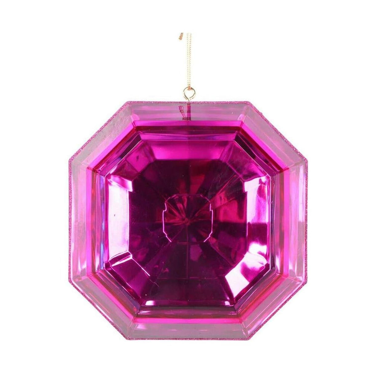 6" Acrylic Square Jewel Ornament: Pink (Set of 2)