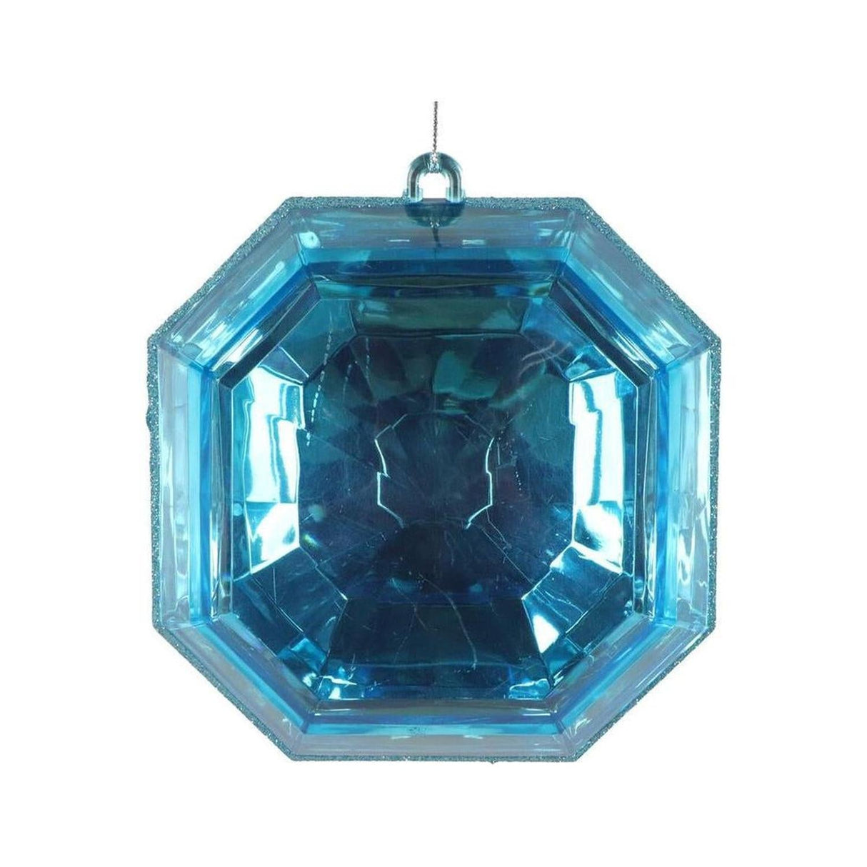 6" Acrylic Square Jewel Ornament: Turquoise (Set of 2)