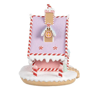 6" LED Pastel Gingerbread House