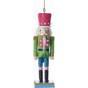 6" Preppy Bright Color Nutcracker Ornaments With Pearls