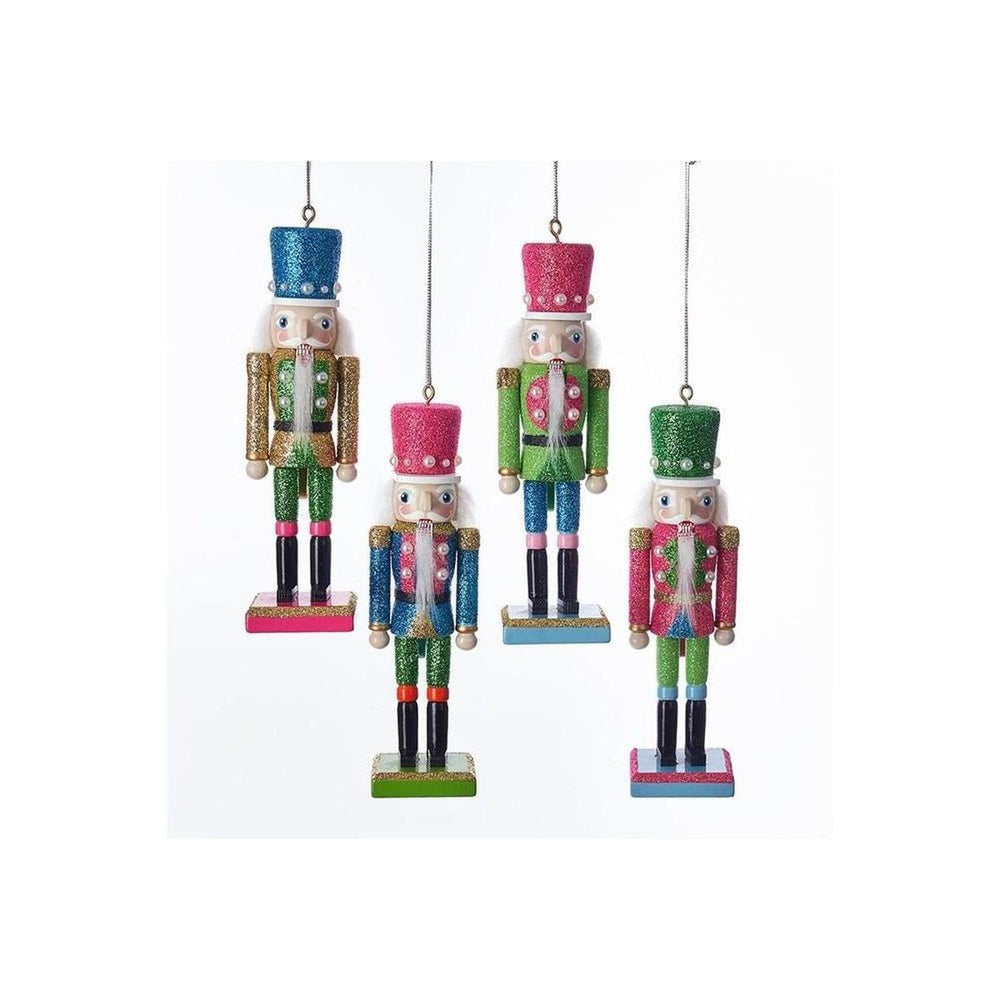 6" Preppy Bright Color Nutcracker Ornaments With Pearls