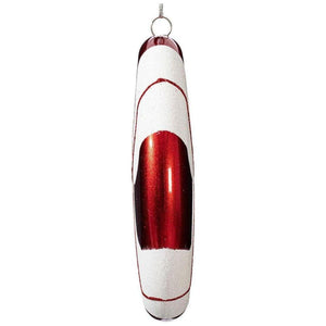 6" Red-White Swirl Flat Candy Christmas Ornament