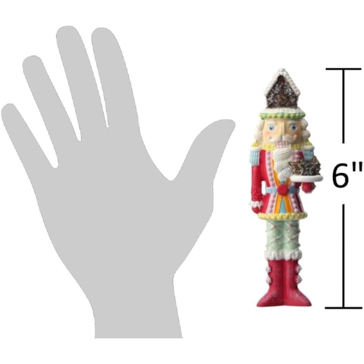 6" Resin Candy Nutcracker w/Cake Ornament