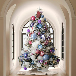 4in Silver Pearl Ball Christmas Ornaments (6 pack)