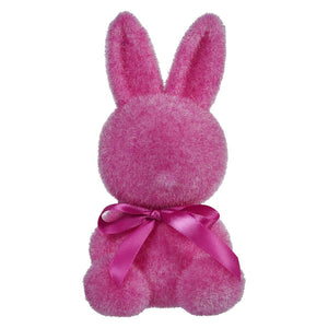 7" Flocked Sitting Bunny (Assorted Colors)