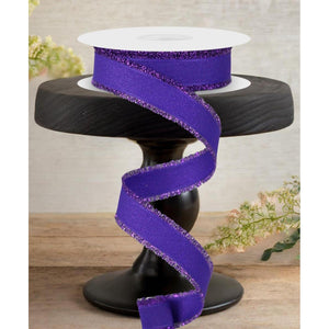 7/8" Fuzzy Edge Ribbon: Purple (10 Yards)
