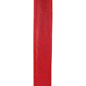 7/8 inch Metallic Dupioni Ribbon: Red (10 Yards)
